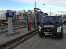 Ford Transit Diesel LPG/CNG Dual Fuel Vehicle Filling at CNG Services, Crewe